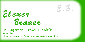 elemer bramer business card